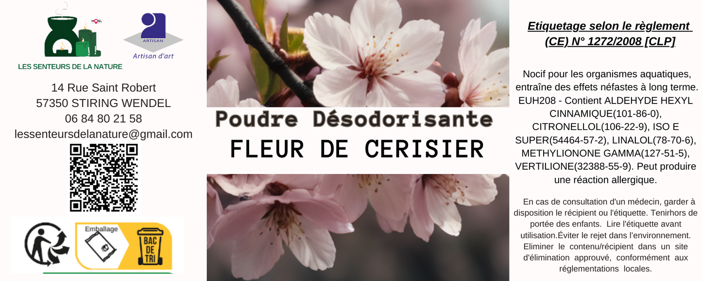 Poudre désodorisante " fleur de cerisier"