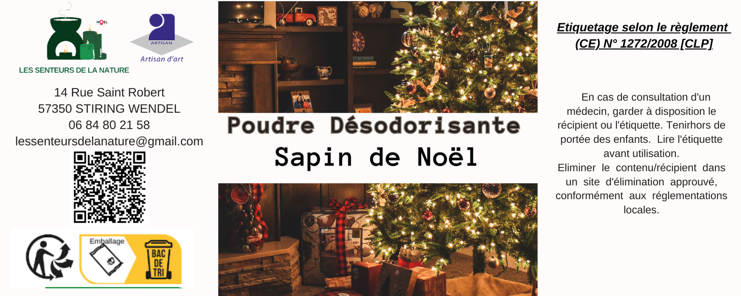 Poudre désodorisante " sapin de noël"