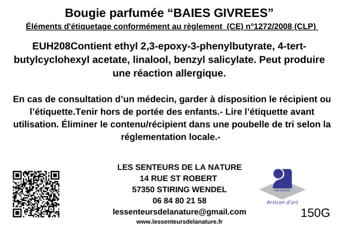 Bougie baies givrées